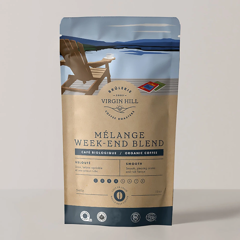 Organic Weekend Blend Coffee Retail Bag - 340g - Beans