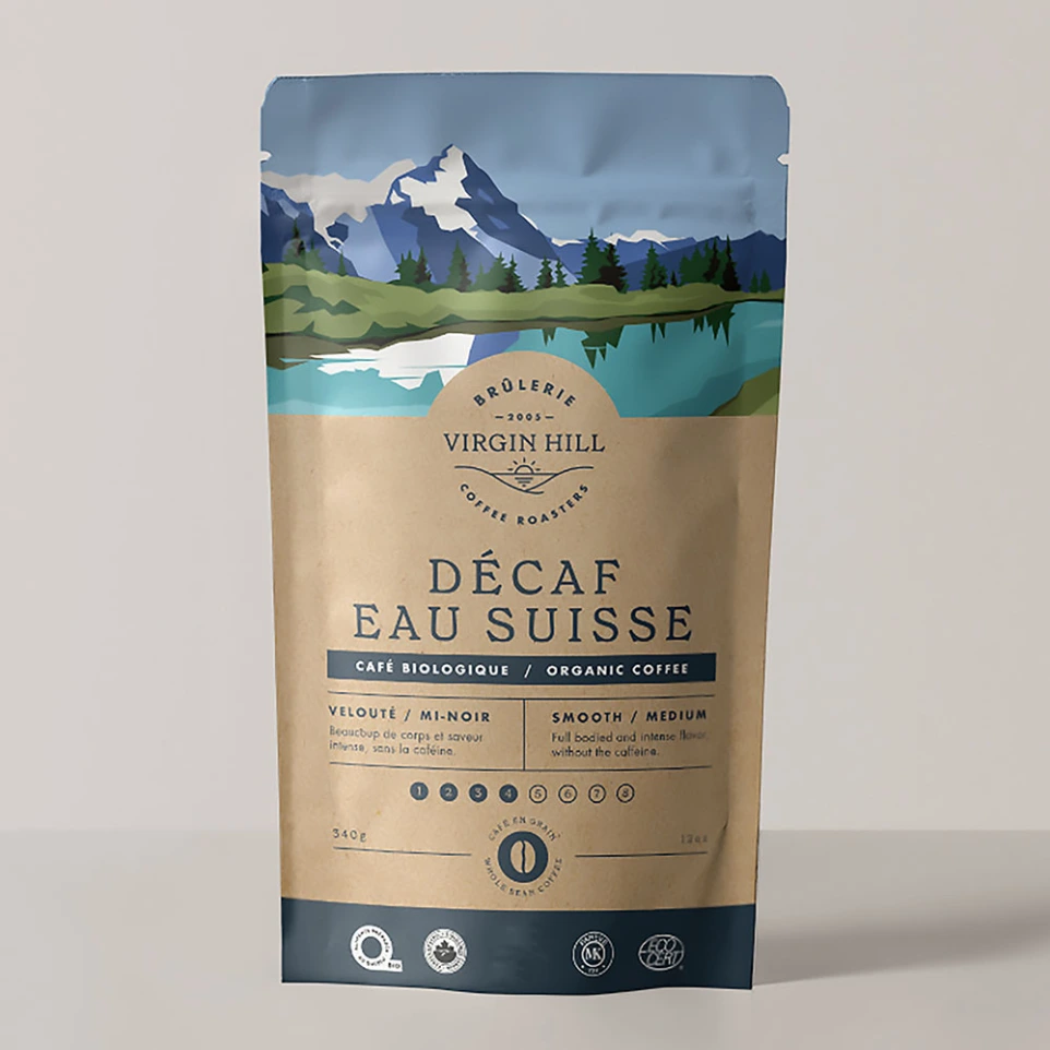 Organic Decaf Eau Suisse Coffee Retail Bag - 340g - Beans