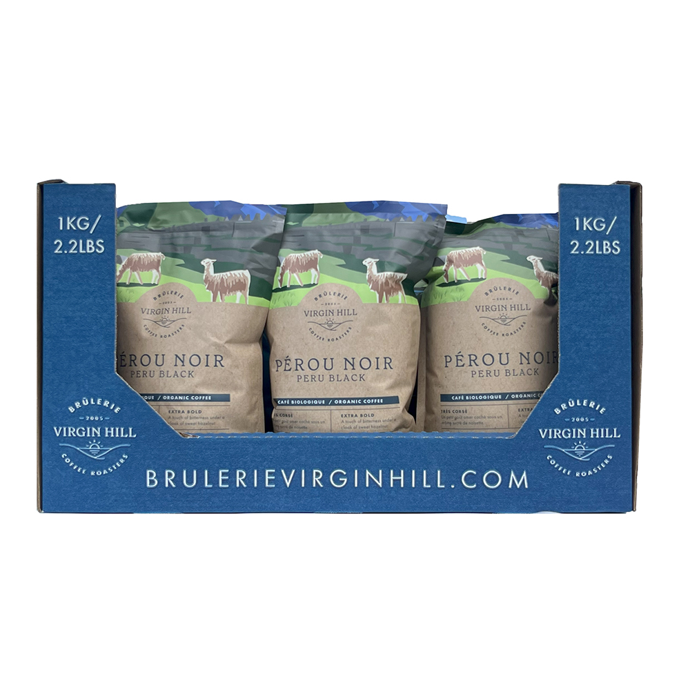 BVH Biologique Pérou Noir 1kg Plateau - Grains (9 unités)