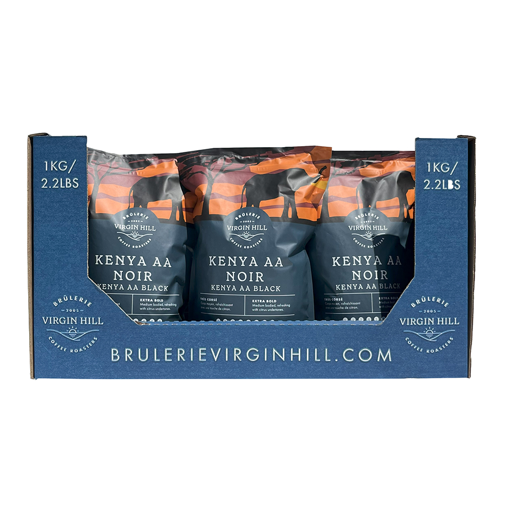 BVH Kenya AA Noir 1kg Plateau - Grains (9 unités)