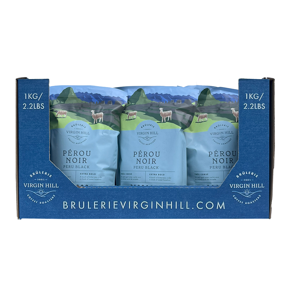BVH Pérou Noir 1kg Plateau - Moulu (9 unités)