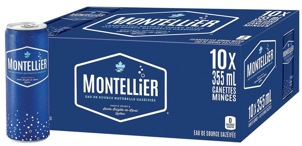 Eau Minérale Montellier 355mL - Gazeuse (3x10 unités)