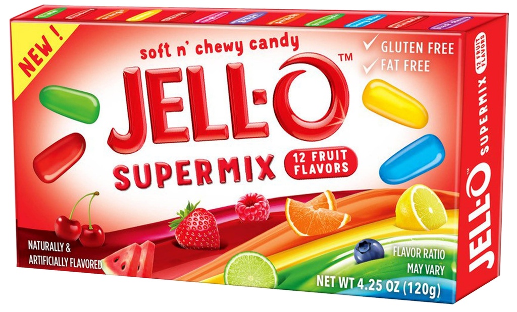 Jell-O Bonbons Assortis 120g -Original (12 unités)