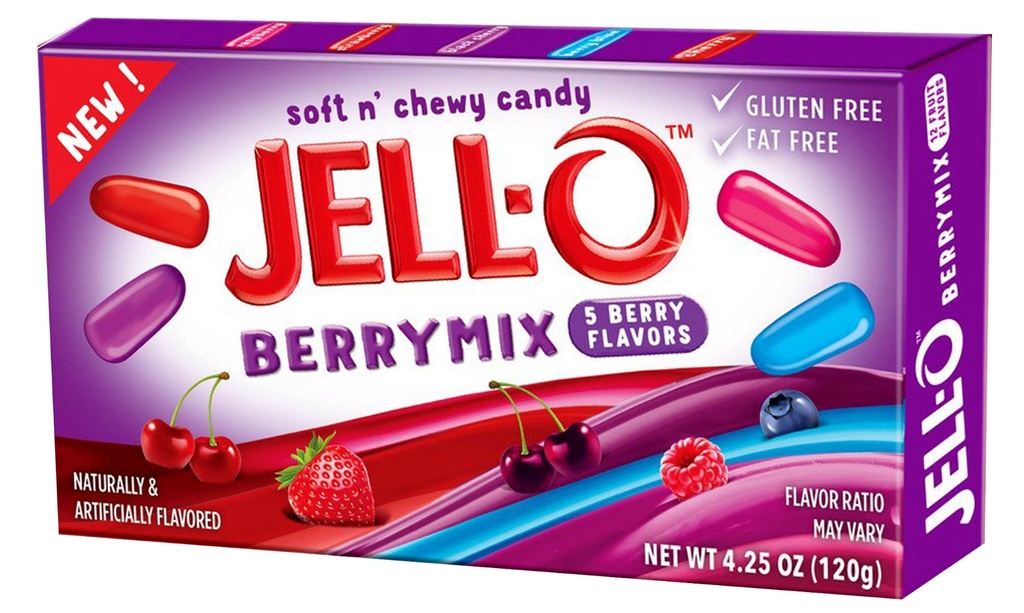 Jell-O Soft'N Berry Chewy Assorted 120g - (12 units)