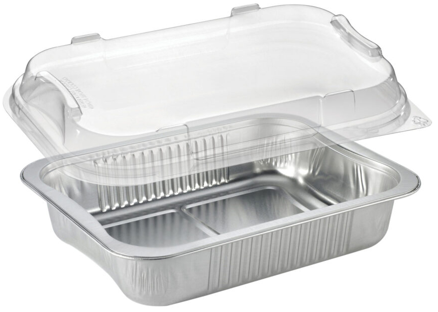 Contenant et Couvercle Combo Aluminium Rectangle 42oz - (150 unités)