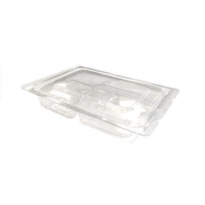 Contenant Clair Refermable (RPET)  7"x5"x1.4" - 4 Compartiments R-540(300 unités)