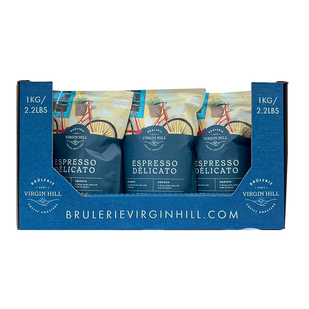 [R1EDeG9] BVH - Espresso Delicato 1kg Plateau - Grains (9 unités)