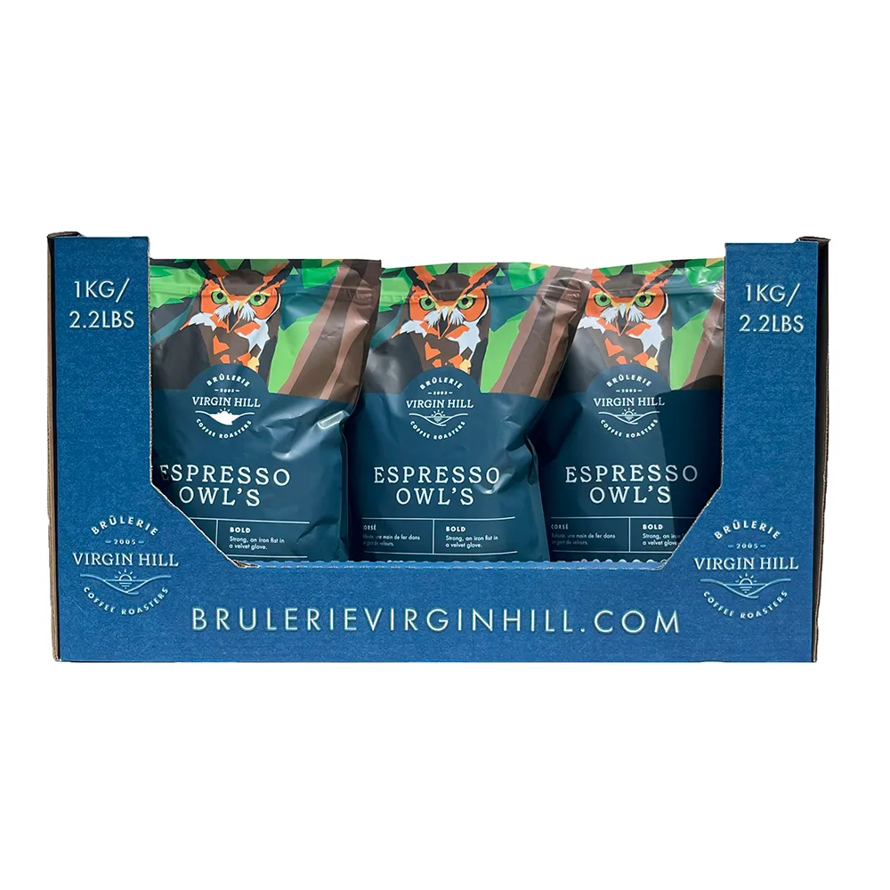 [R1EOwG9] BVH - Espresso Owl's 1kg Plateau - Grains (9 unités)