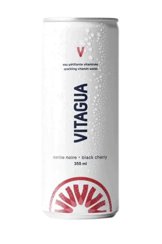 Vitagua Eau Pétillante Vitaminée 355mL - Cerise Noir (24 unités)