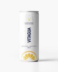 Vitagua Eau Pétillante Vitaminée 355mL - Pêche-Citron (24 unités)