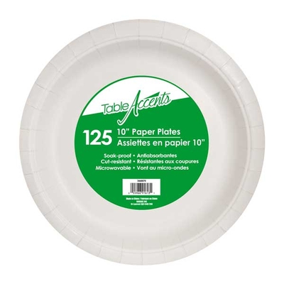 [7000055] Assiette carton laminé 10”  - Blanc (500 unités)