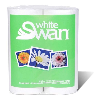 WHITE PAPER TOWEL WHITE SWAN® «01870» 10,9"x8,6" 2PLY 80SHEETS (2RL) (24 per case)