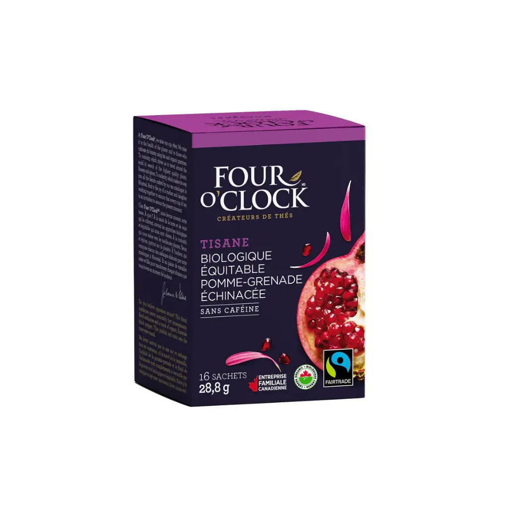 Four O'Clock - Pomegranate Echinacea Organic Fairtrade Herbal Tea 32g - Herbal Tea (6x16 units)
