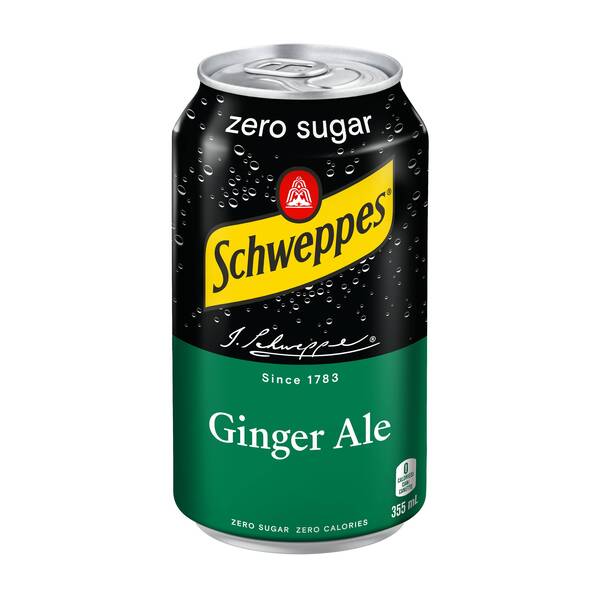 [199908] Schweppes Zero Sugar Ginger Ale 355mL - Cans (12 units) 