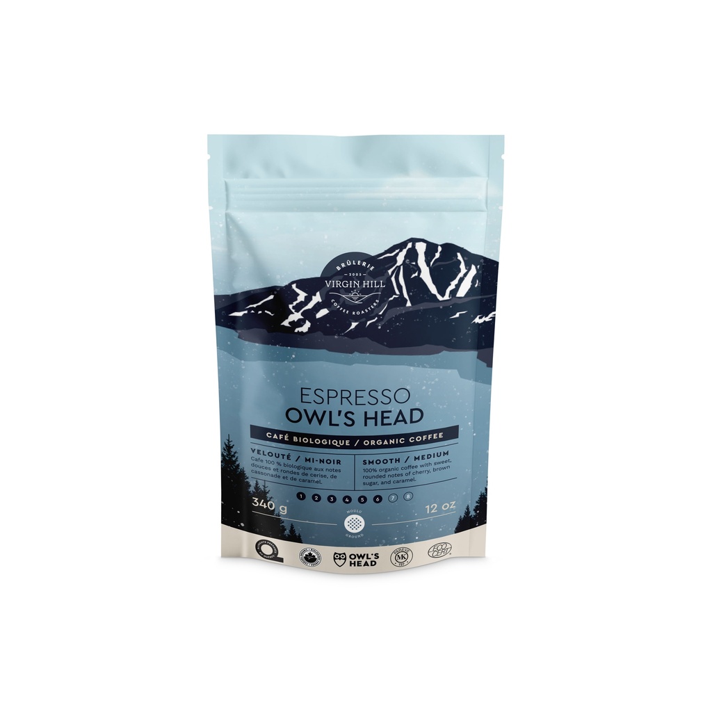 Organic Espresso Owl's Head 340g - Ground (10 units)