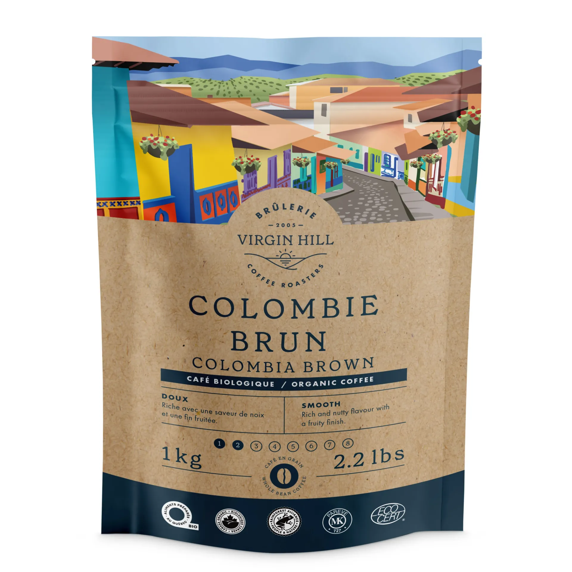 [B1ColBrG4] BVH - Organic Colombia Brown 1kg - Beans (4 units)