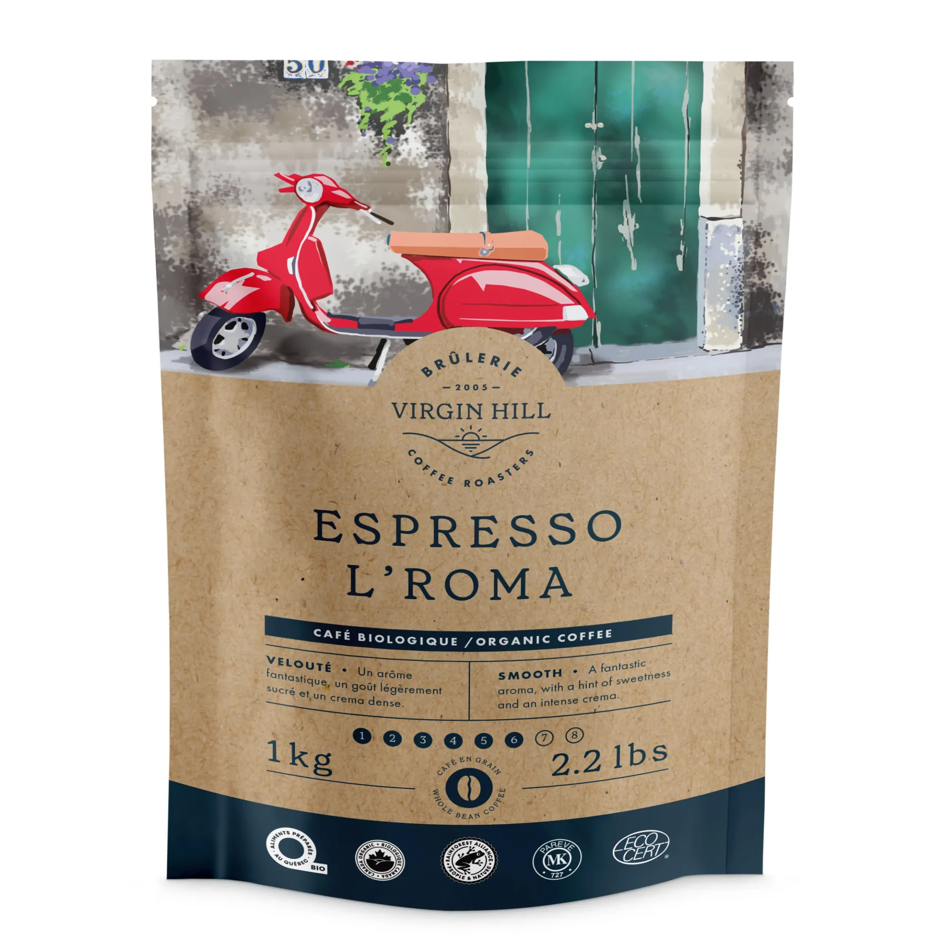 [B1ELRG4] BVH - Organic Espresso L'Roma 1kg - Beans (4 units)