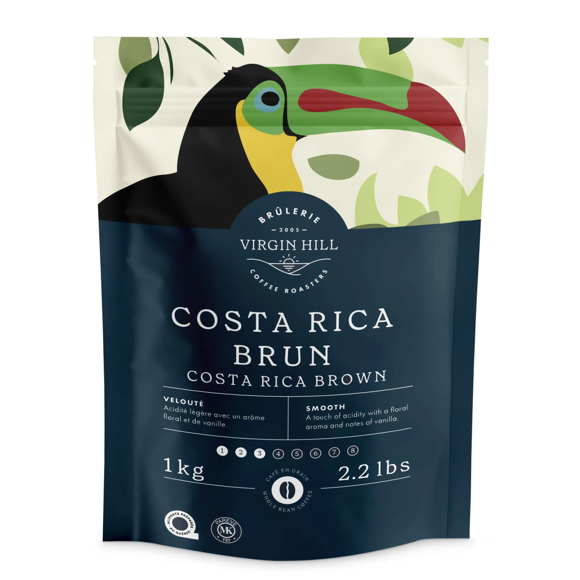 [R1CRBrG4] BVH - Costa Rica Brun 1kg - Grains (4 unités)