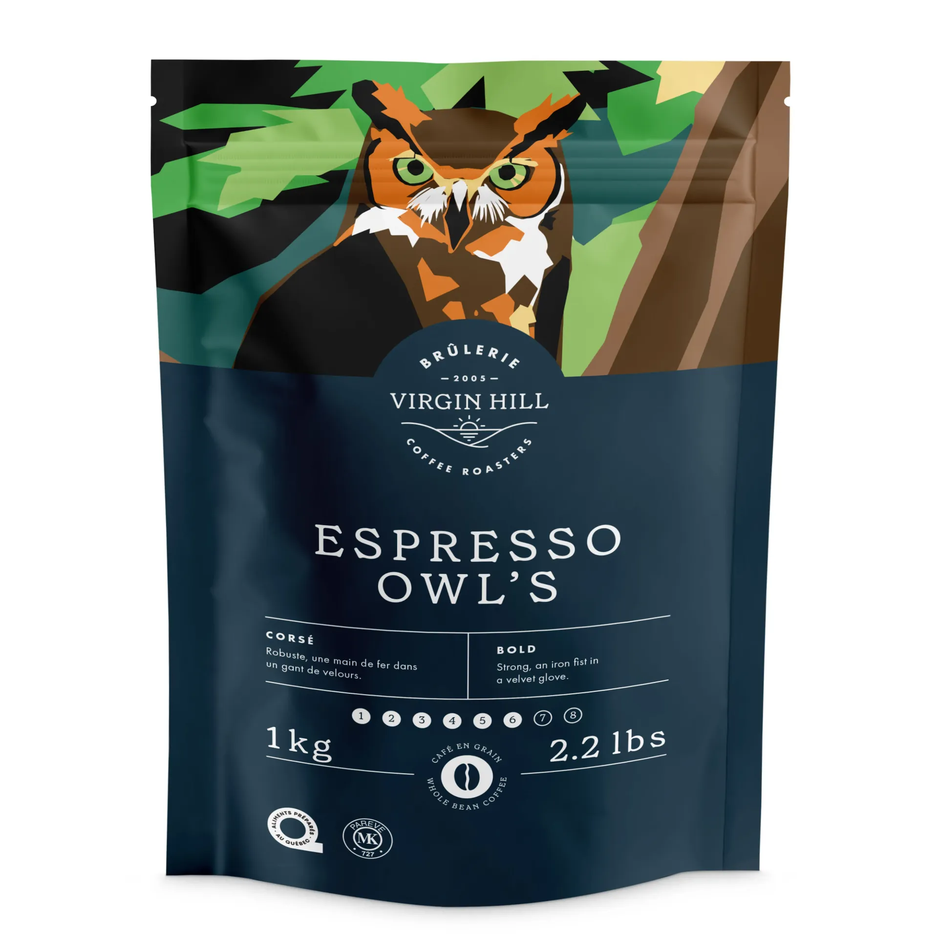 [R1EOwG4] BVH - Espresso Owl's 1kg - Grains (4 unités)