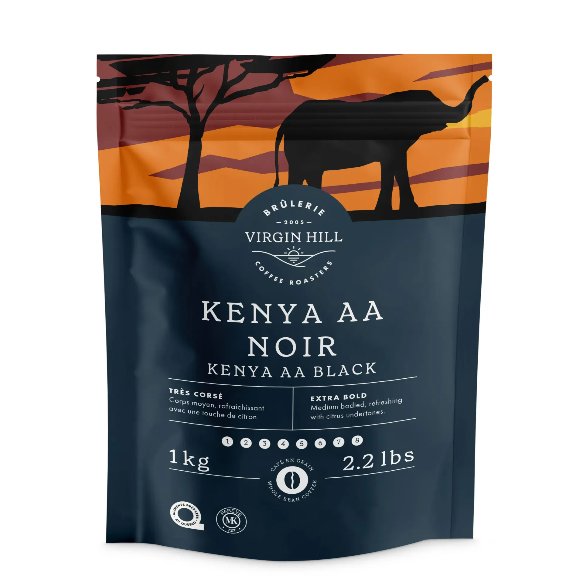 [R1KenNG4] BVH - Kenya AA Noir 1kg - Grains (4 unités)