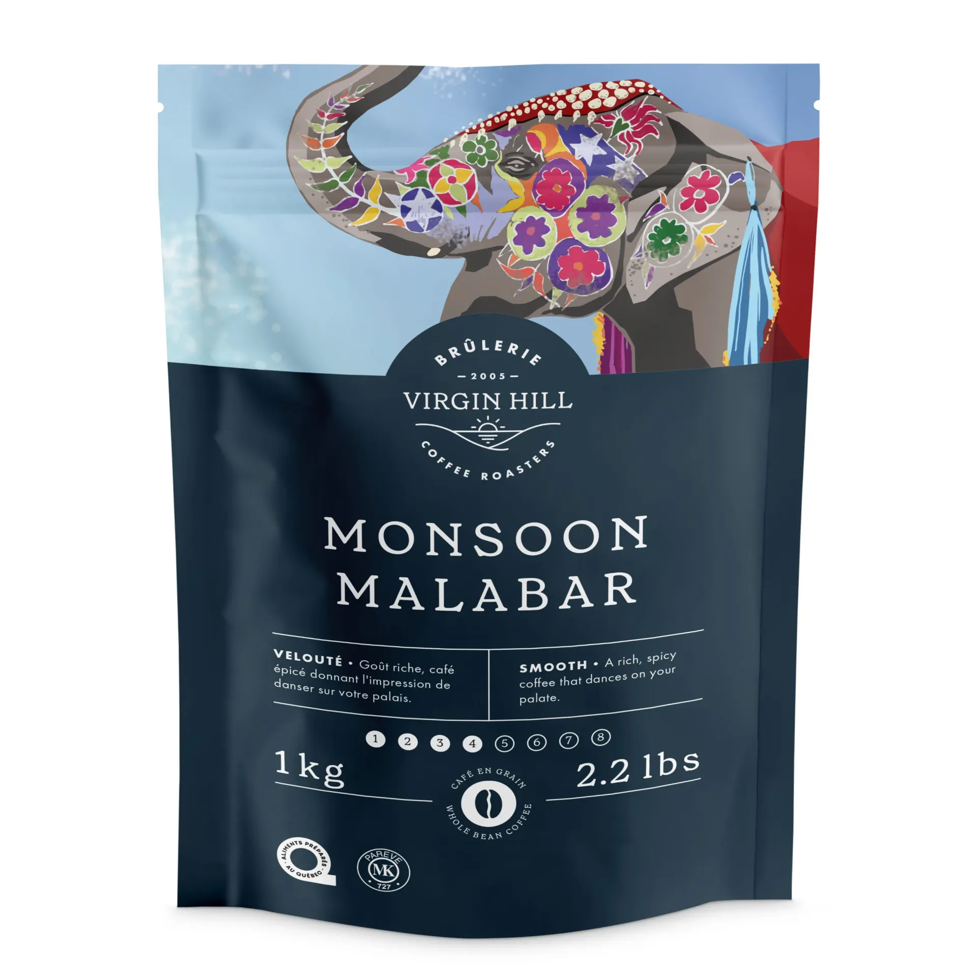 [R1MMG4] BVH Monsoon Malabar 1kg - Grains (4 unités)