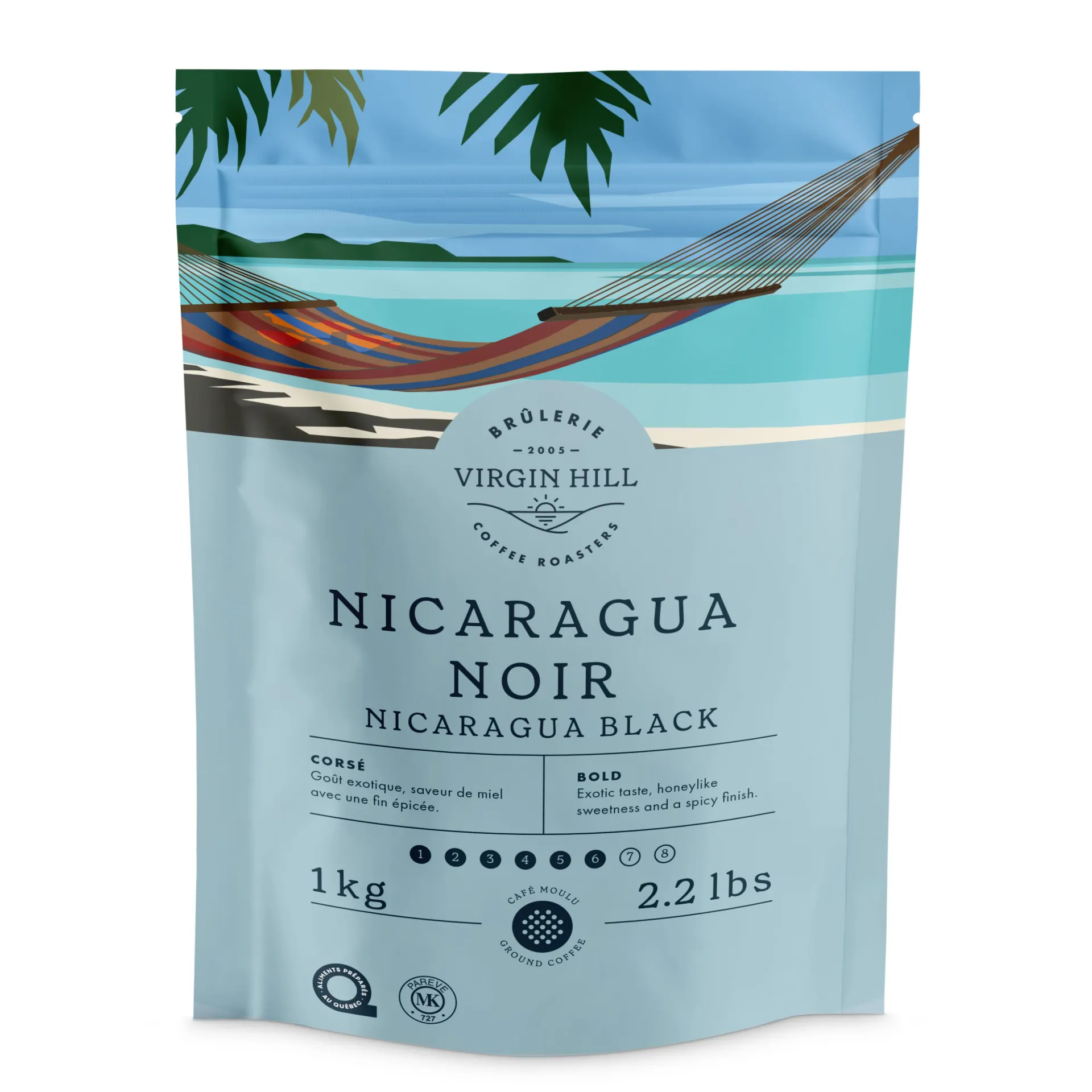 [R1NicNM4] BVH Nicaragua Noir 1kg - Moulu (4 unités)