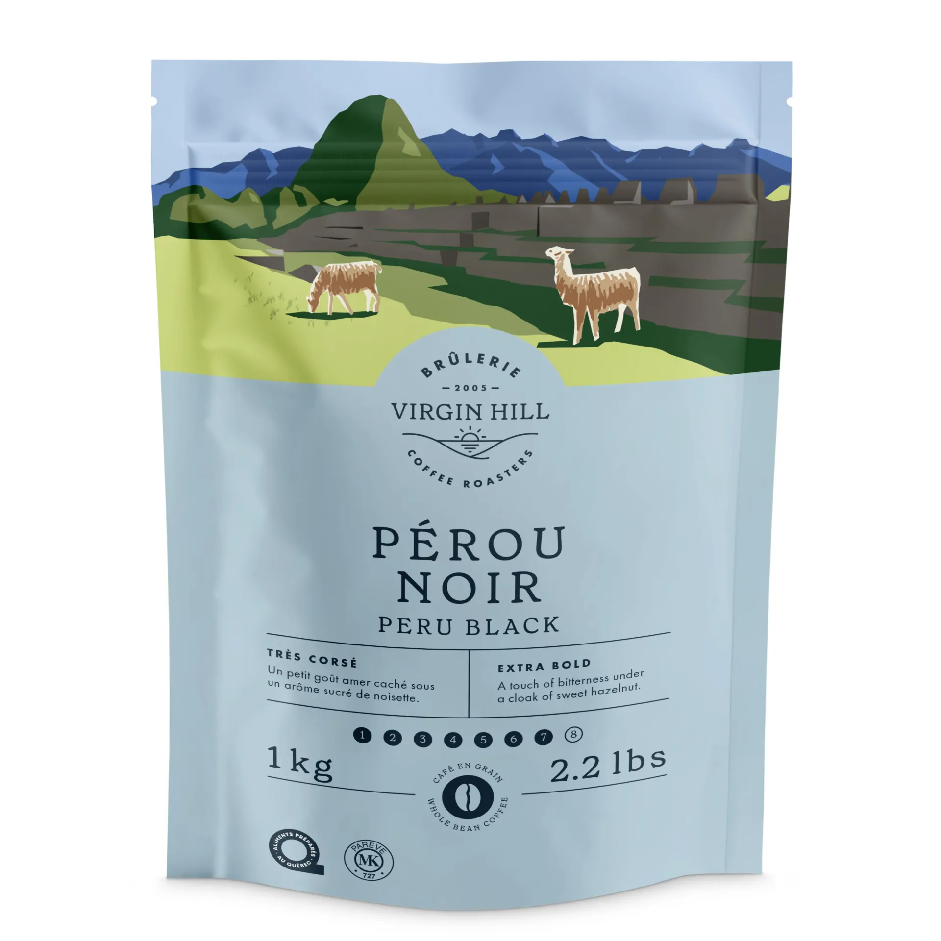 [R1PerNM4] BVH Pérou Noir 1kg - Moulu (4 unités)