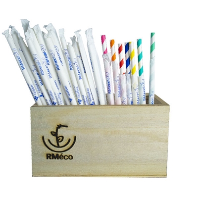 Various Colours Striped Straw 8" - Paper (800 units)