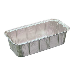Rectangular Aluminium Container Without Rim 2lbs 8x4x2.437" - (300 units)
