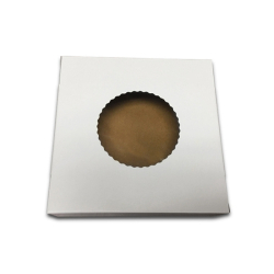 White Pie Box with Polypro Window 6"X6"X1.5" (500 units)