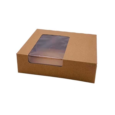 [7225008] Boîte pâtisserie kraft anti-graisse (fenêtre) 7.5"x6.5"x2.2" - (100 unités)