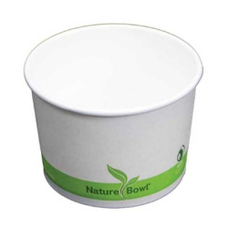 Naturebowl Round White PLA Lined Cardboard Container 8oz - (1000 units)