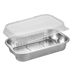 Rectangular Aluminum Container & Lid Combo 1400mL - (200 units)