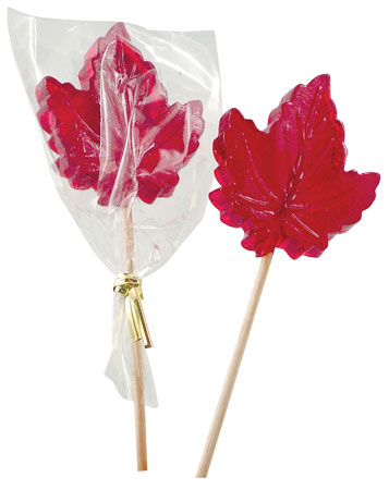 [CN01R] Maple Leaf Lollipop - Cherry (48 units)