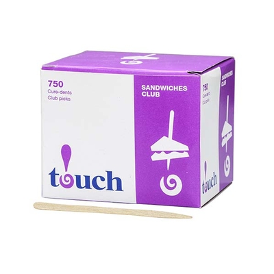 [7530795] Wooden Club Sandwich Toothpick 3.5" - (750 units)