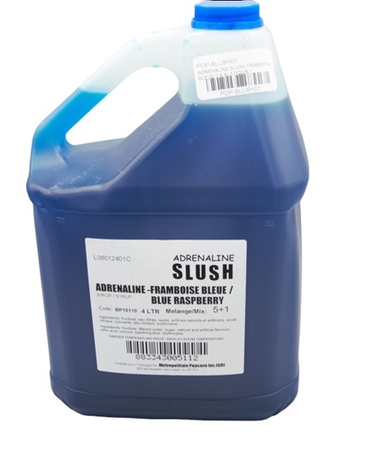 [slush01] Adrénaline Slush Framboise Bleue 4L (3 unités)