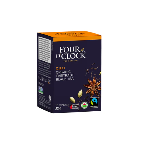 [40469-ca, F4O] Four O'Clock Bulk Black Organic Fairtrade Chai Tea - Black Tea (80 units)