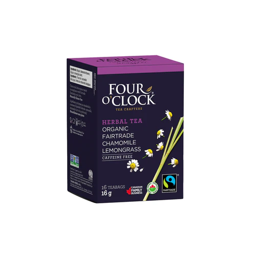[80093-ca, F4O] Four O'Clock Thé aux herbes camomille et citronnelle biologique et équitable en vrac - Tisane (80 unités)