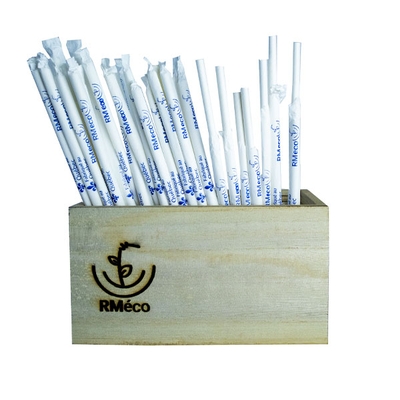 [7531040] White Wrapped Straw 8" - Paper (180 units)