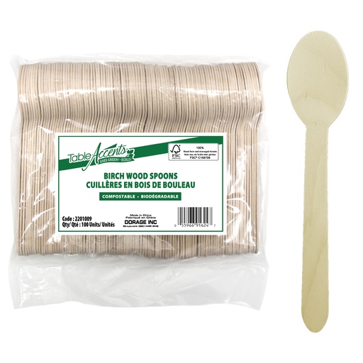 [7500522] Cuillère en Bois de Bouleau - (1000 unités)