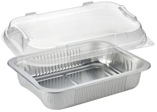 [0124650150] Contenant et Couvercle Combo Aluminium Rectangle 42oz - (150 unités)