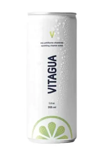 Vitagua Eau Pétillante Vitaminée 355mL - Citron Vert  (24 unités)