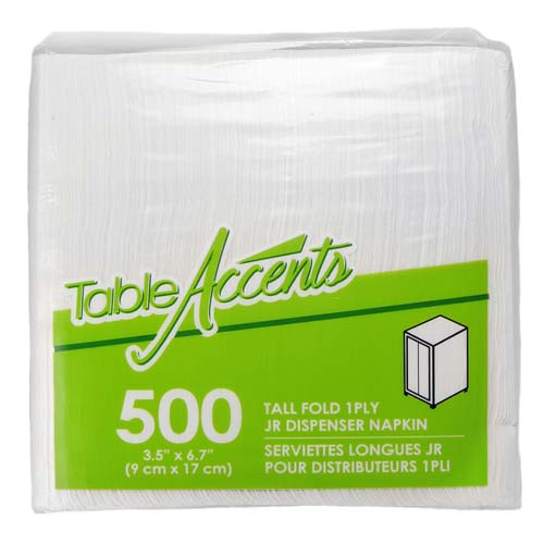 [3356100]  Serviettes Longues Junior pour Distributeur 3.5"x6.7" - 1 Pli (18x500 unités)