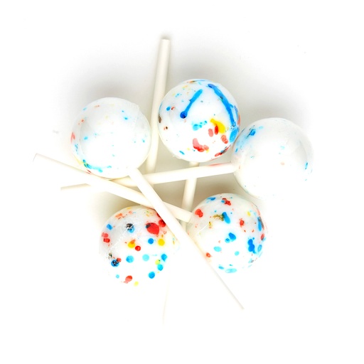 [0091013] 1 3/4" WHITE WITH SPECKLES / STICK Jawbreakers