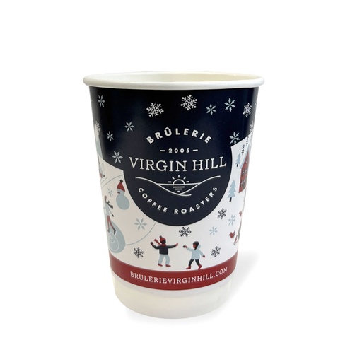 Verre Double Paroi de l'hiver Logo BVH 12oz - Compostable (500 unités)