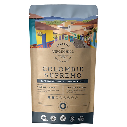 [B340ColBrG] BVH Biologique Colombie Brun 340g - Grains (10 unités)