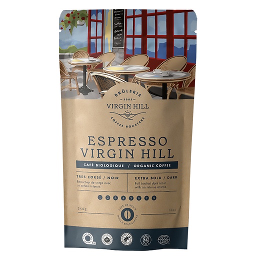 [B340EVHG] BVH Biologique Espresso Virgin Hill 340g - Grains (10 unités)