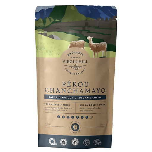 [B340PerNG] BVH Biologique Pérou Noir 340g - Grains (10 unités)