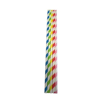 [7530090] Paille Couleur Varié 10" 5MM - Papier (250 unités)