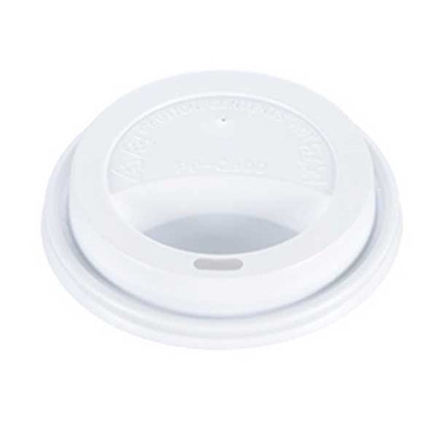 [CUPLHD10/24B-PR, cdb] Couvercle dôme Blanc pour verre de 8sq. 10-24oz - Plastique (1000 unités)